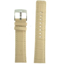 Watch Band Leather Cream Sport Model Alligator Grain 18mm - 24mm