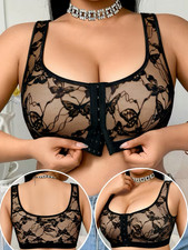 Damen BH &Uuml;bergr&ouml;&szlig;e Spitze Frontverschluss Push Up Nahtlos Atmungsaktiv 1XL-4XL