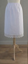 100 cotton HALF SLIPS underskirt, petticoat WHITE Size 24-26 below knee UK