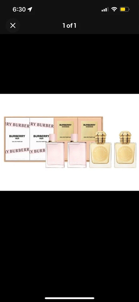 Burberry Goddess and Burberry Her 4 x 0.16 EDP Mini Perfume Set NIB - Image 2 of 3