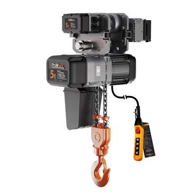 Electric Chain Hoist w/Trolley 1 Speed 5 Ton 208~240V / 440~480V 3ø 60Hz 30ft