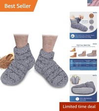 Microwavable Foot Warmers, Heated Booties for Cold Feet, Gray S/M  Flaxseed ...