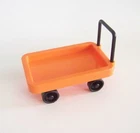 PLAYMOBIL (W101) STATION - Orange Goods & Luggage Trolley Vintage 3271 3402