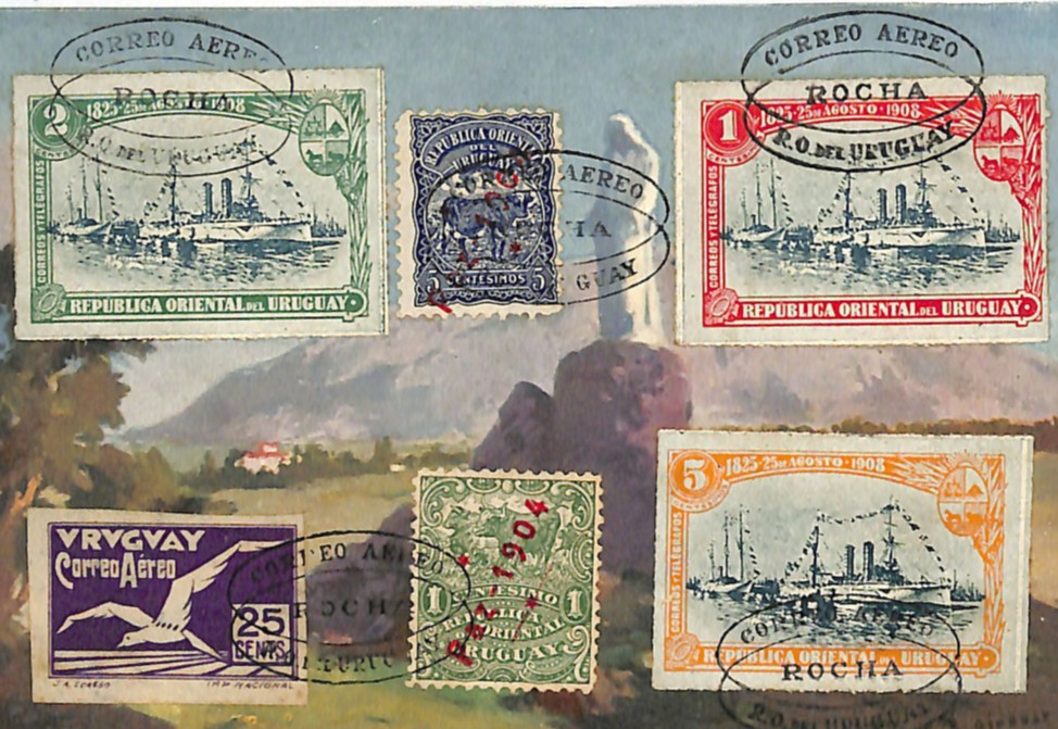 URUGUAY Air Mail *CORREO AERO ROCHA* Postcard View Side Usage{samwells}WS65