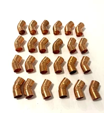 24 Pcs Nibco 3/4" Copper 45 Elbow Cup x Cup