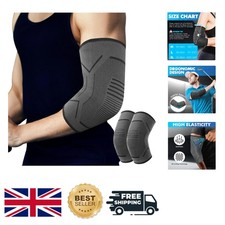 Compression Elbow Brace Sleeve Set - 2 Pack for Tennis & Golfers Elbow, Size L