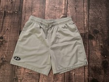 Under Armour Boys Youth LG Gray Mesh Athletic Shorts 5  Inseam