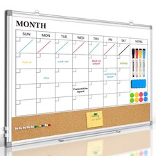 Magnetic Dry Erase Calendar Whiteboard Combo, 24x18, Double Sided