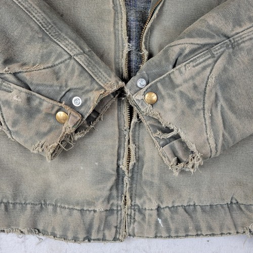 Vintage Carhartt J97 MOS Detroit Jacket Moss Green Thrashed Sun Faded Large   - Picture 2 of 24