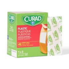 CURAD Plastic Adhesive Bandages 1" X 3", Not Made from Natural Rubber Latex, Box