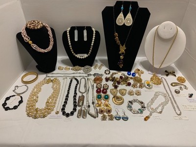Vtg Jewelry Mixed Lot Estate Most Signed Wearable High End Huge Lot  45 pcs