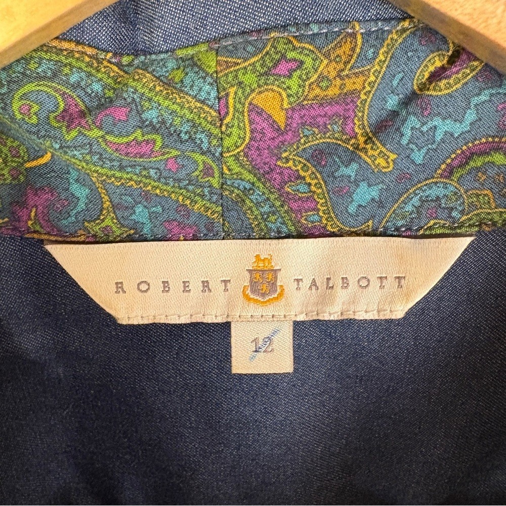 Robert Talbott Blue Chambray Button Down Shirt Wo… - image 5