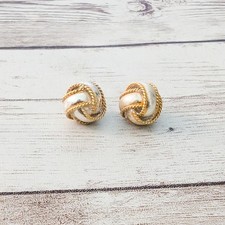 Vintage Stud Earrings Silver Tone Gold Tone Knot - Condition Issues
