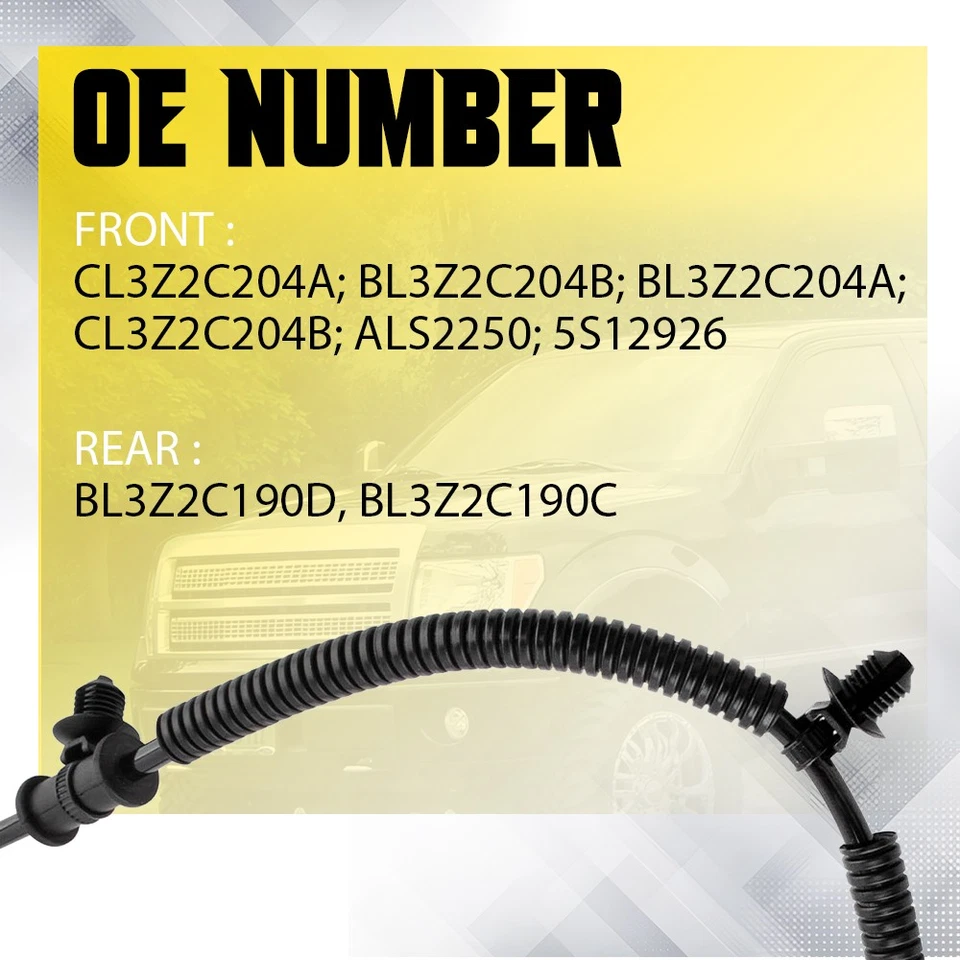 Set 4 Front Rear Wheel Speed ABS Sensor For 12-14 2011 Ford F-150 Expedition J - Image 3 of 4