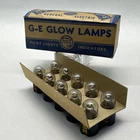 LOT of 10 GE AR-5 Argon Bulbs ~ 105/125V Bayonet Base Glow Lamps WWII W/ BOX NOS