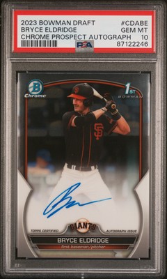 2023 1st Bowman Draft Chrome Autograph Auto Bryce Eldridge PSA 10 Giants
