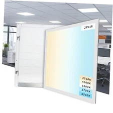 2 Pack 2x2 LED Flat Panel Light, 5 CCT 5 Power Modes Adjustable LED 2x2-2 Pack