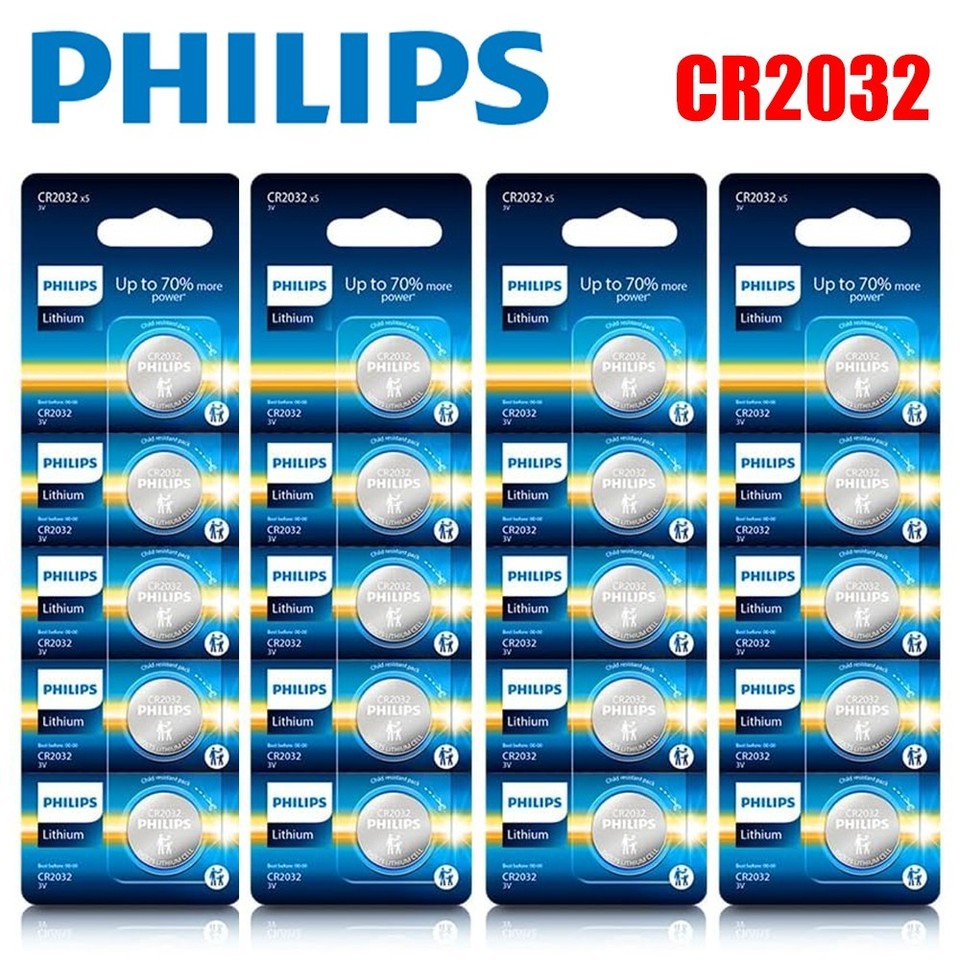 Remote Cell 20Pack PHILIPS LITHIUM Battery 3V CR2032 2032 BR2032 DL2032 Button Cell ...