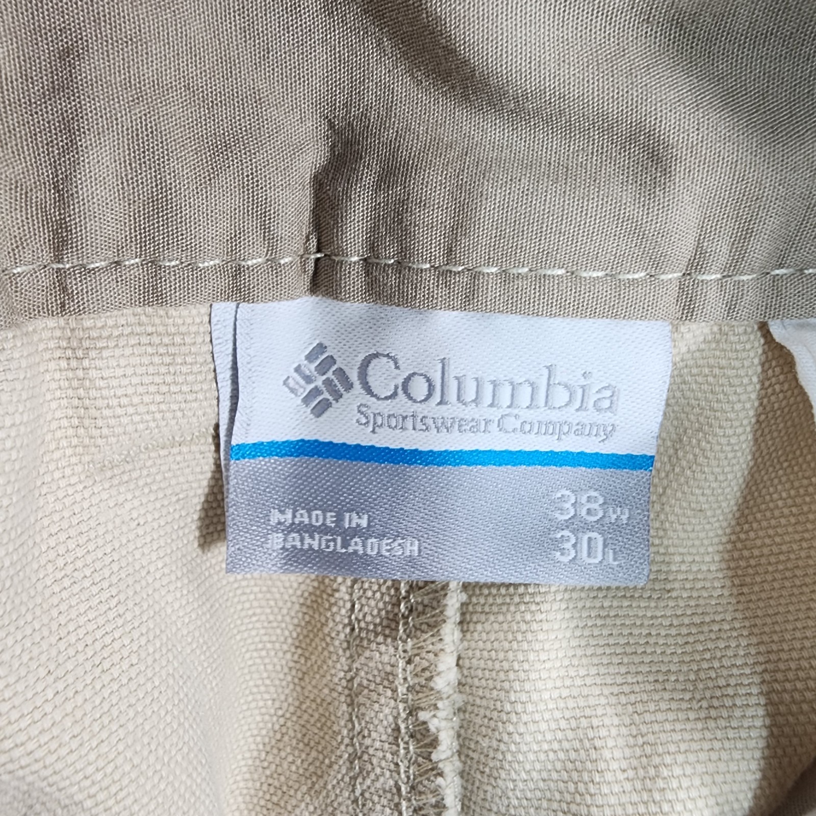 Columbia MENS SIZE 38X30 Roc Flex Pants Beige Heavy Cotton Twill Hiking Outdoors thumbnail 11