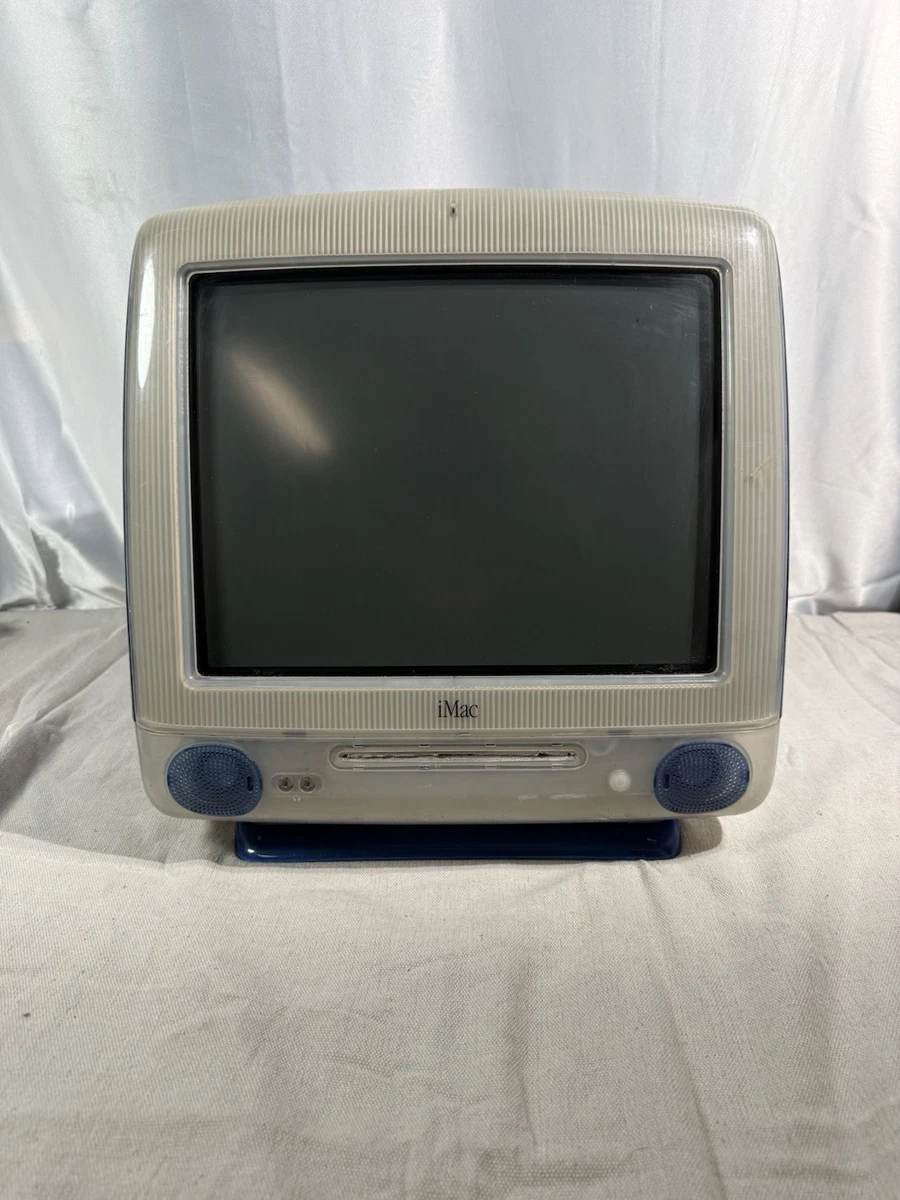 Apple iMac G3 Blue CRT Powers On Boots Mac OS X 10.1 AS-IS Vintage