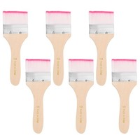 6-Teiliges Pinselset FüR Malerei, 16 Cm Nylonborsten Flachpinsel, #9 Rot/Weiß