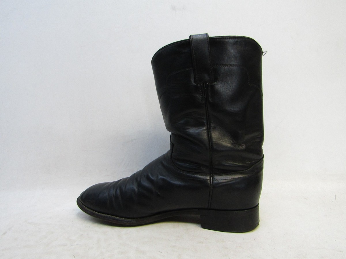 TONY LAMA Mens Size 10.5 D Black Leather Roper Cowboy Western