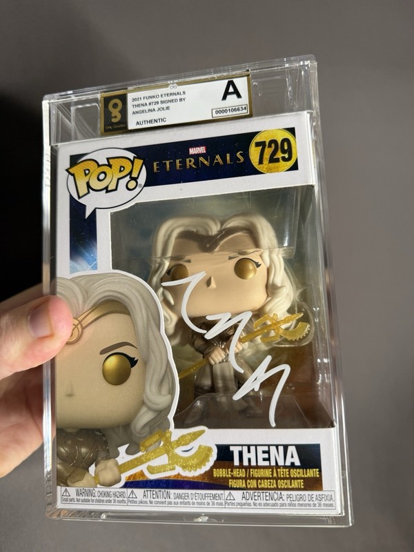 Thena Funko Pop Signed Angelina Jolie Marvel Eternals COA