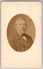 Antique CDV Circa 1860s F. Lührig Bearded Man In Suit Göttingen