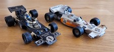 1972 CORGI TOYS WHIZZWHEELS JPS LOTUS & YARDLEY MCLAREN-FORD M19A F1 RACING CARS