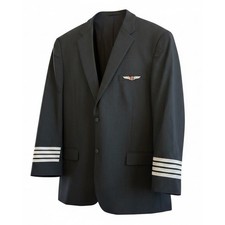 VTG Continental Airlines Captain Uniform Jacket 48L & Metal Pilot Wings Set