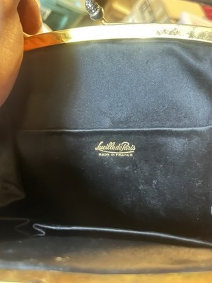 Vintage Lucille de Paris Black Suede Handbag