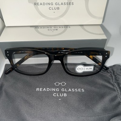 Reading Glasses Premium Quality +1.75 Unisex Tortoise Rectangular  Strong Hinge