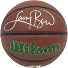 Larry Bird Signed Composite Leather Boston Celtics Logo Basketball PSA/DNA ITP