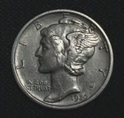 Uncirculated 1920 Denver Mercury Silver Dime 10C  tough early date no reserve