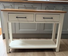 Solid Oak Hallway Console Table with 2 Drawers - Mint Condition - High Quality