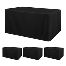 Obstal 4 Pack Black Tablecloth Fitted Table Clothes for 6 Foot Rectangle Tabl...