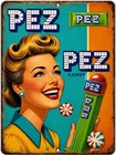 Vintage PEZ Candy Sign Retro Aluminum Sign 8x12 Size Funny Wall Art Decor
