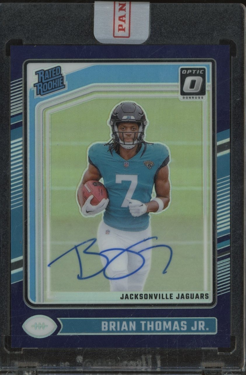 2024 Donruss Optic Purple Prizm #214 Brian Thomas Jr Jaguars RC Rookie AUTO /35