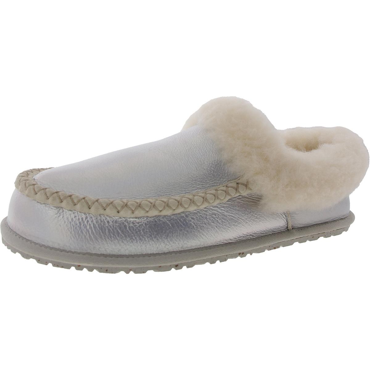 Женские серебристые сабо из искусственной кожи с мехом Manitobah Mukluks 10 средних размеров (B,M) BHFO 3953