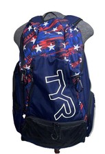 TYR Alliance 45L Backpack 3 Swim Hiking Outdoors Gym Stars Stripes Multi-Color