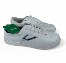 NWT TRETORN Leather Womens Sneaker Shoes Eco Ortholite White/Silver 9M   S661 