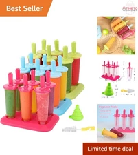 Plastic Popsicle Molds 3 Sets Reusable Ice Pop Maker with Funnel Brush