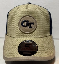 Colosseum Athletics Georgia Tech Yellow Jackets Snapback Hat Paper Navy/Tan