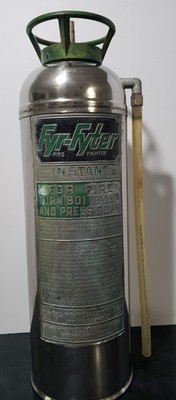Vintage Fyr-Fyter Stainless Steel Fire Extinguisher Empty