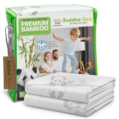 Premium Bamboo Mattress Protector Waterproof | Extra Soft | Enfused Charcoal ...