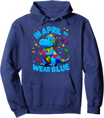 Autism Awareness In April We Wear Blue Design Unisex Hooded Sweatshirt