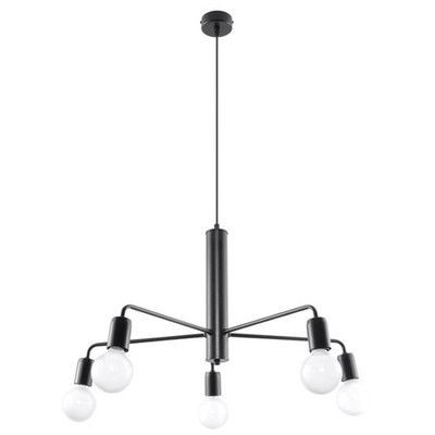 Hängelampe Duomo 5 E27 Schwarz Sollux SL.0304