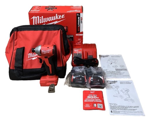 Milwaukee 3650-22CT M18 18V Cordless Brushless 1/4" Hex Impact Driver Kit In Box