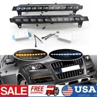 2x LED DRL Daytime Running Light w/Turn Signal Fog Lamp For Audi Q7 2007-2009