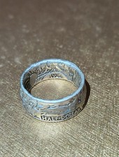 1921 Morgan Silver Half Dollar Ring Size Unknown Hand Made